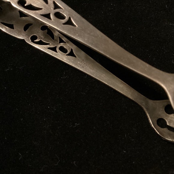 ANTIQUE VINTAGE STERLING SILVER SUGAR TONGS ART DECO - Picture 5 of 5